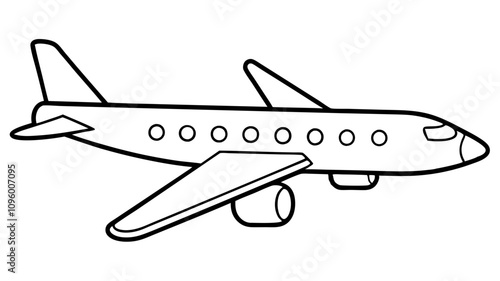 airplane vector illustration line art transparent background