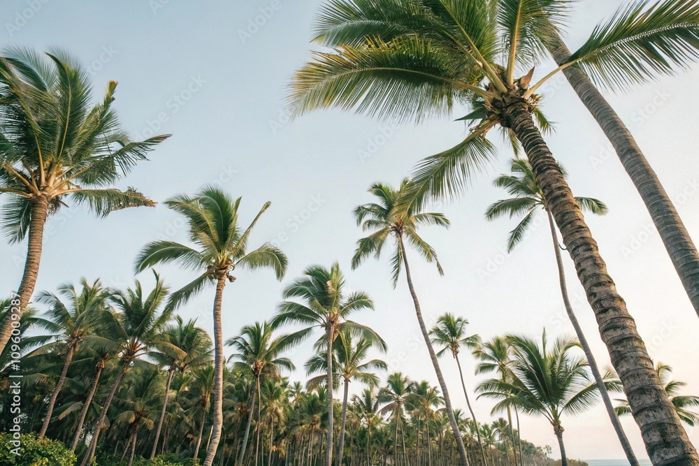 Calming Tropical Palm Tree Pattern with Woven Trunks and Leafy Greens, calming, leafy greens, tropical Calming Tropical Palm Tree Pattern with Woven Trunks and Leafy Greens, calming, leafy greens, tropical