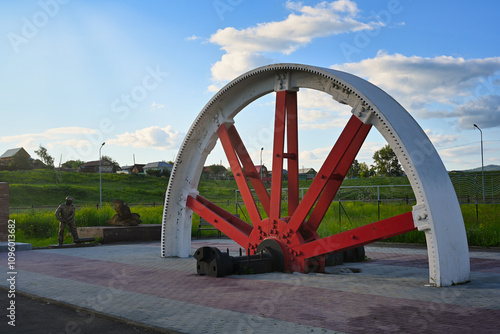 Tirlan wheel historic decoration in Tirlyansky village photo