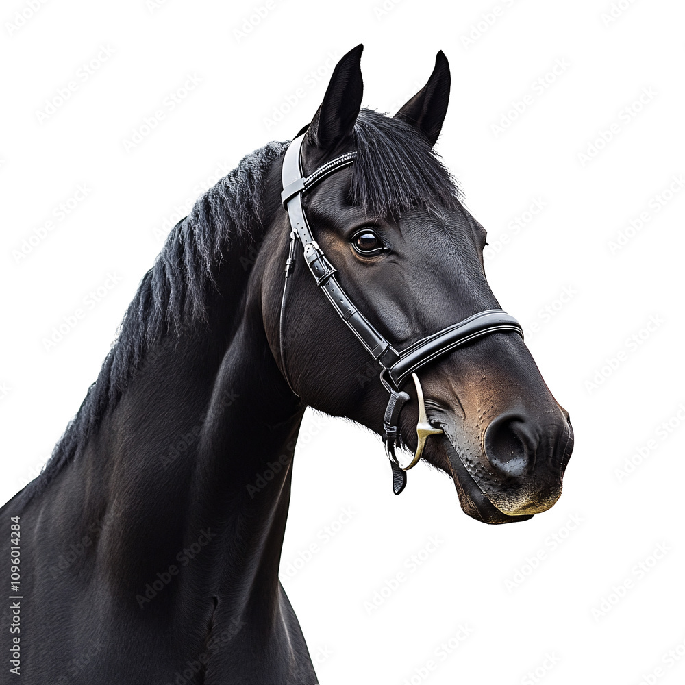Fototapeta premium majestic black horse isolated on transparent background.