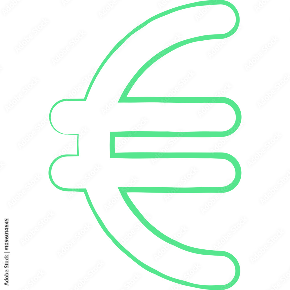 Euro single vector line icon