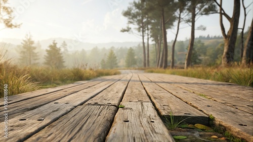 Distressed wooden planks on a natural wood background with a soft focus effect, natural wood, rustic look