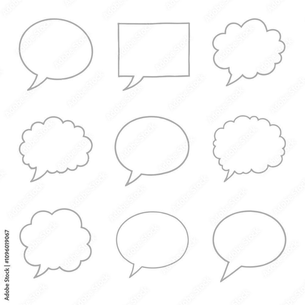 Various blank empty speech bubbles and thought bubbles collection Various blank empty speech bubbles and thought bubbles collection