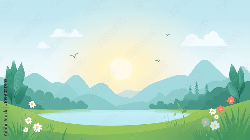 Fototapeta premium Serene Landscape for Retirement Bliss