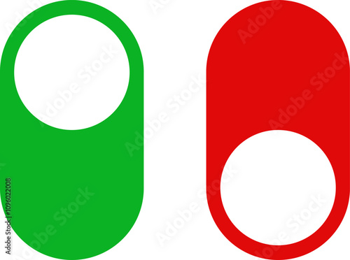 Set of Toggle switch button icon. Setting toggle icons design.  Material design switch buttons

