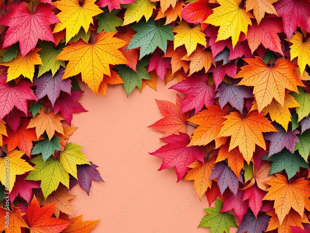 Full frame background consisting of multicolored autumn leaves stacked on top of each other, outdoor scene, landscape photography, fall colors Full frame background consisting of multicolored autumn leaves stacked on top of each other, outdoor scene, landscape photography, fall colors