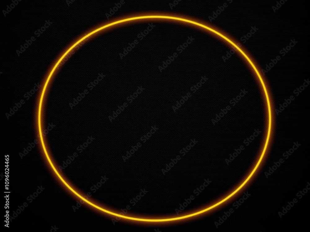 Glowing yellow circle border on a black canvas, vibrant colors, sunny frame Glowing yellow circle border on a black canvas, vibrant colors, sunny frame