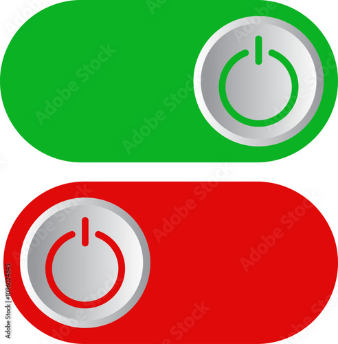 Toggle switch button icon set. On and Off Toggle Switch Button. power toggle icons.
