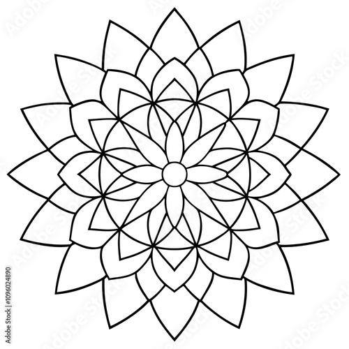  floral mandala vector line art print ready png file