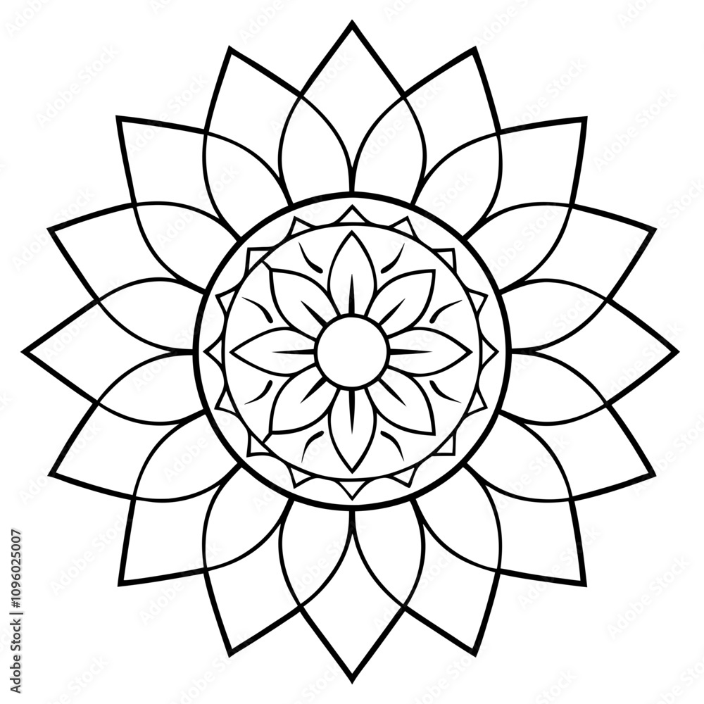 floral mandala vector line art print ready png file floral mandala vector line art print ready png file