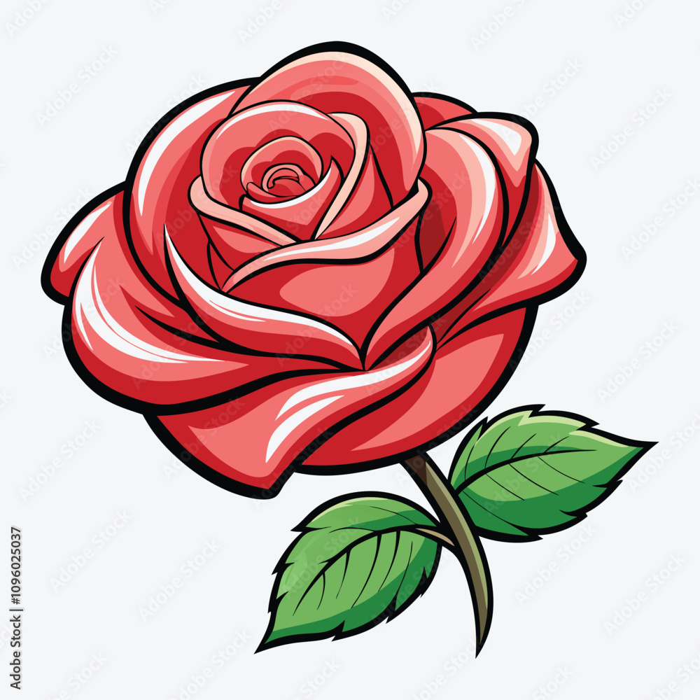 red rose with leaves red rose with leaves