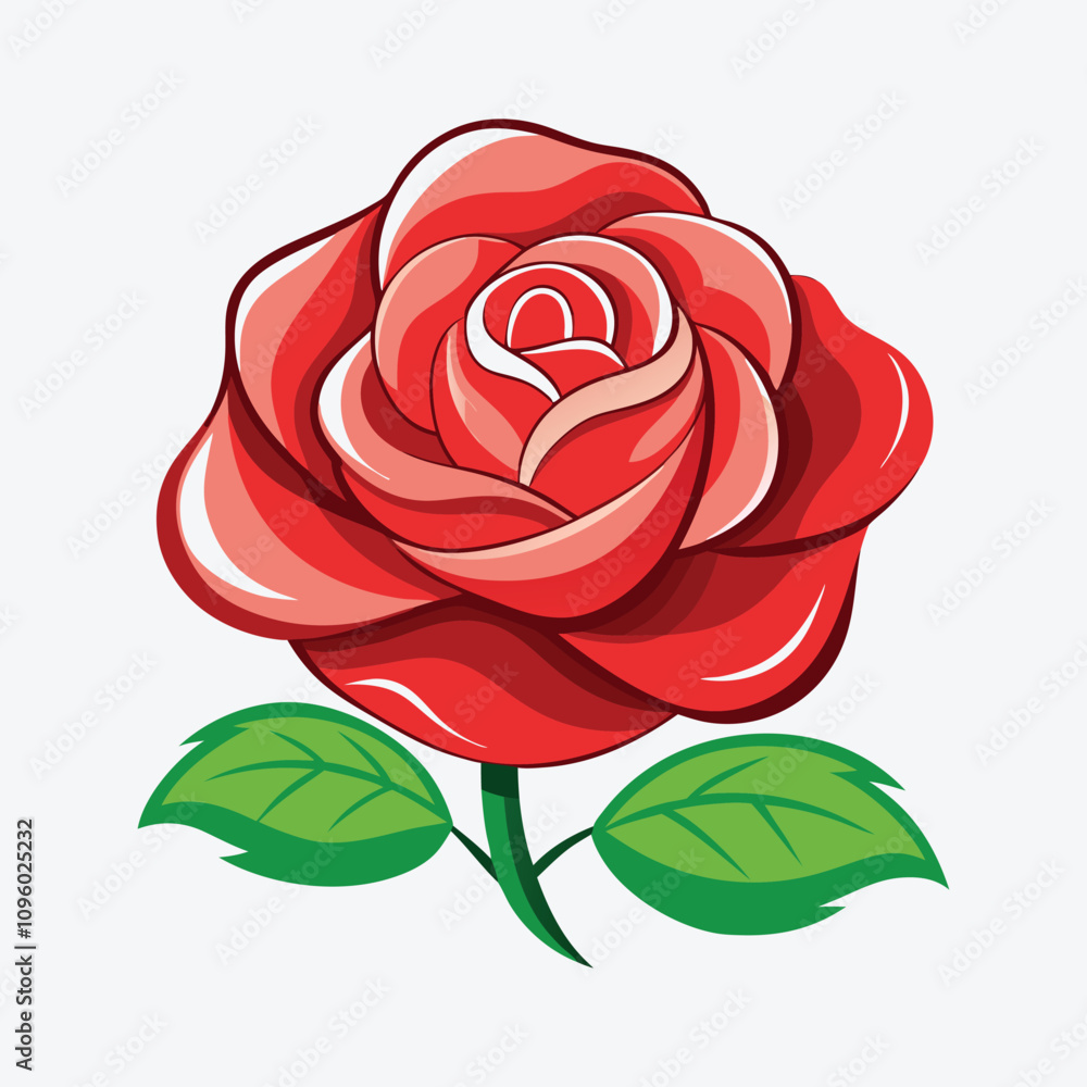 A red rose isolated on white background A red rose isolated on white background