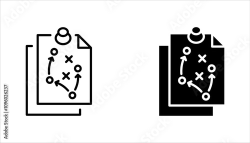 strategy thin line vector icon set, vector illustration on white background