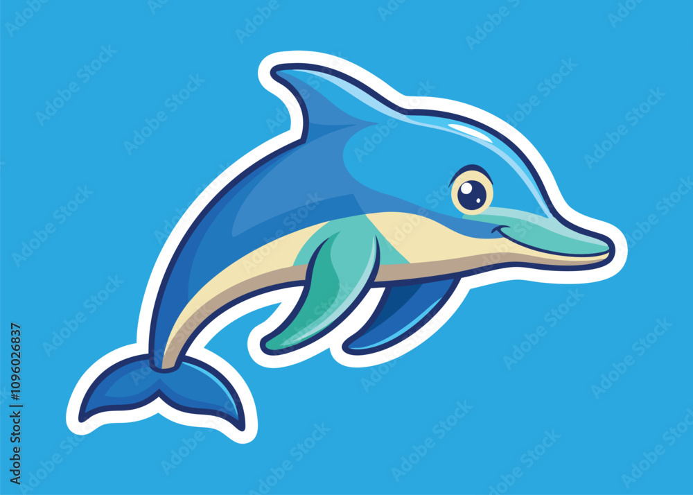 Fototapeta premium A playful dolphin swimming gracefully, full of life and excitement.