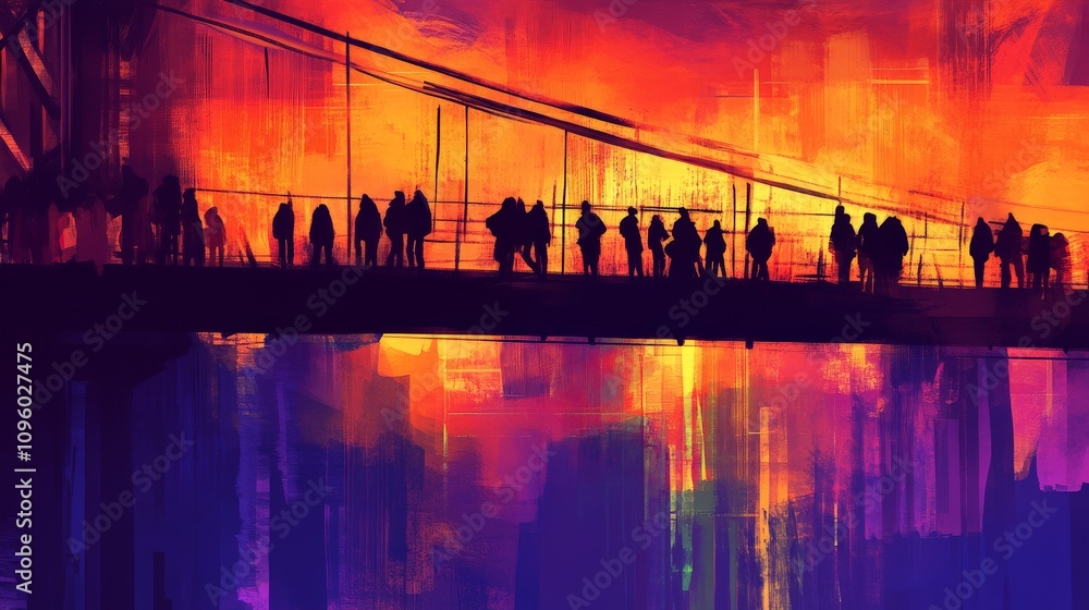Obraz premium Artistic Representation of a Bridge Symbolizing Unity
