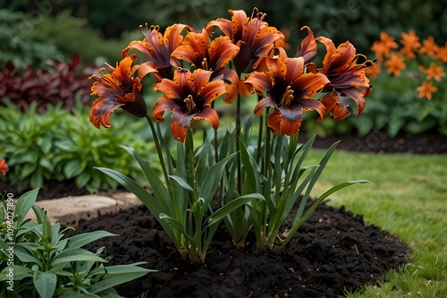 Black Fire Lily (Lilium 'Black Fire')
With deep black petals accented by fiery orange centers, this striking lily creates a captivating and dramatic contrast, making it a standout in any garden!

Ligh photo