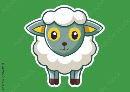 An adorable sheep character with a bright and friendly demeanor.