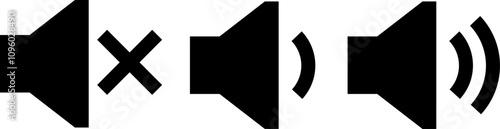 Volume speaker icon set. sound level. silent icon symbol. speaker icon symbol
