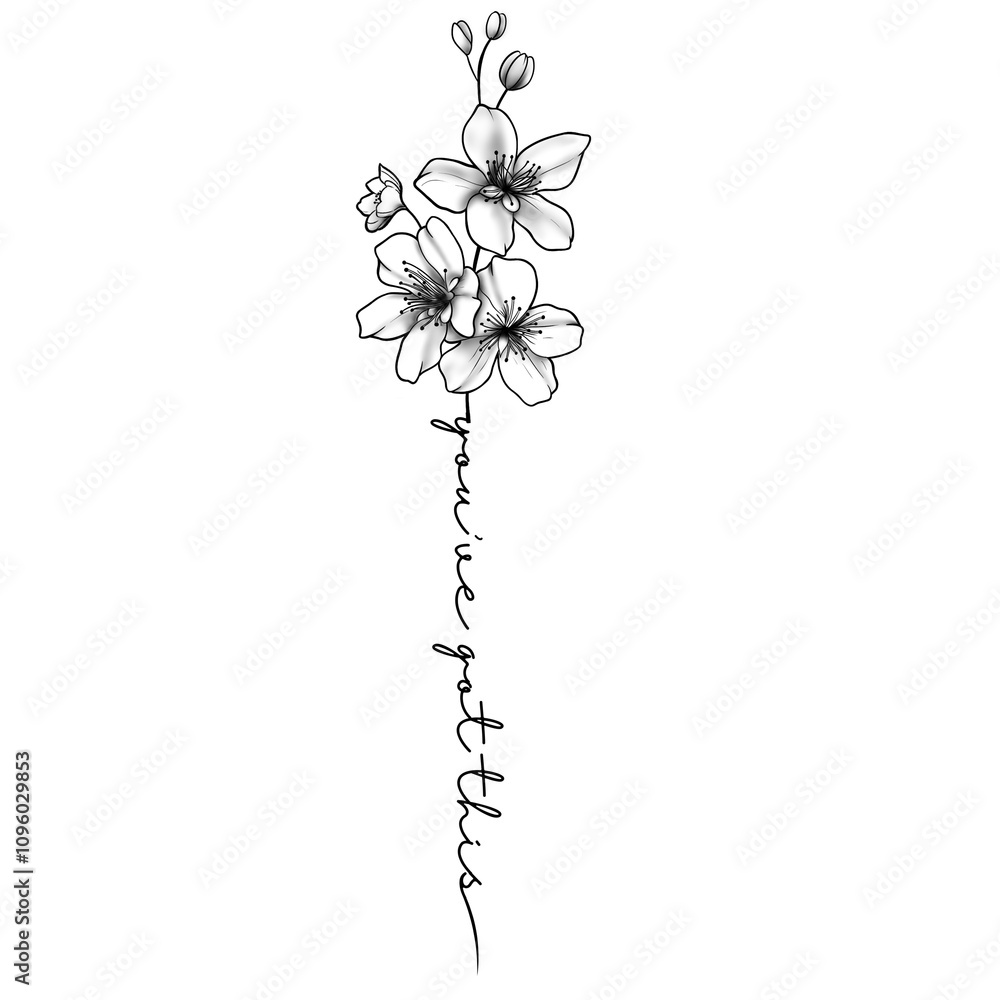 black and white flowers design tattoo black and white flowers design tattoo