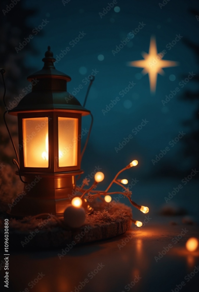 Christmas Lamp and Shooting Star Background Christmas Lamp and Shooting Star Background