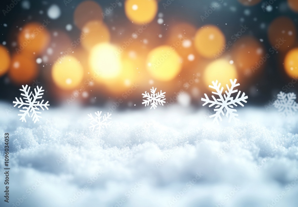 Beautiful Winter Scene with Soft Snowflakes on Elegant Snowy Ground and Dreamy Bokeh Background Creating a Magical Atmosphere for Holiday and Seasonal Themes Beautiful Winter Scene with Soft Snowflakes on Elegant Snowy Ground and Dreamy Bokeh Background Creating a Magical Atmosphere for Holiday and Seasonal Themes