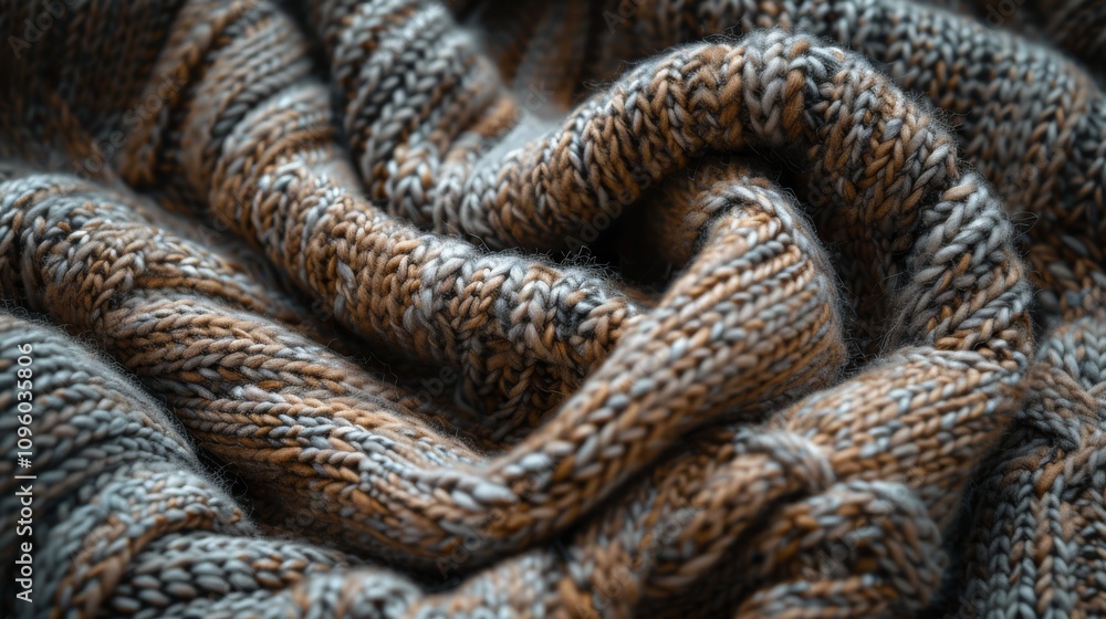 A neutral tone of blue and beige woolen fabric with a wavy texture. Soft, fuzzy material. A neutral tone of blue and beige woolen fabric with a wavy texture. Soft, fuzzy material.