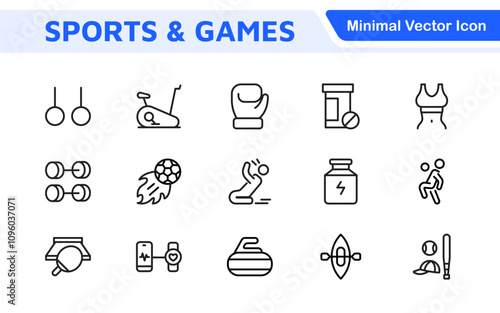 Sports Icon Set. A dynamic collection of vibrant icons representing various sports and activities, perfect for enhancing apps, websites, and marketing materials.