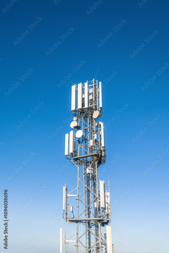 Mobile signal tower in rural environment Mobile signal tower in rural environment