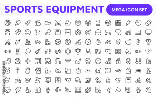 Sports Icon Set. A dynamic collection of vibrant icons representing various sports and activities, perfect for enhancing apps, websites, and marketing materials.