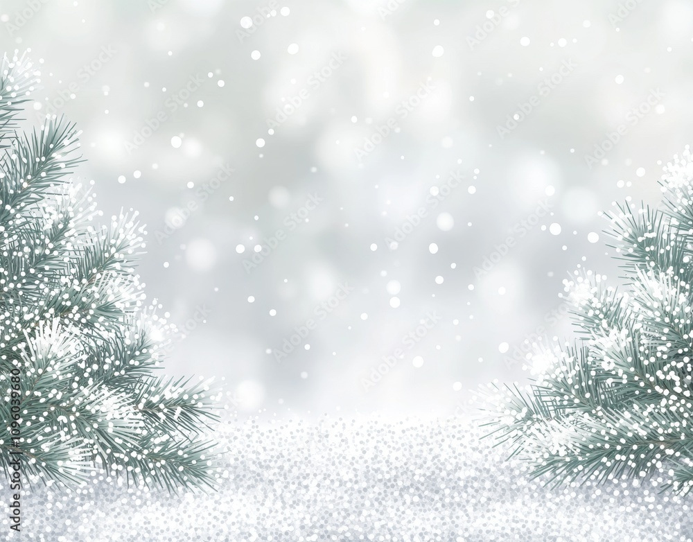 Serene Winter Wonderland with Snowfall and Evergreen Trees Creating a Calm and Magical Atmosphere for Seasonal Celebrations and Festive Events Serene Winter Wonderland with Snowfall and Evergreen Trees Creating a Calm and Magical Atmosphere for Seasonal Celebrations and Festive Events