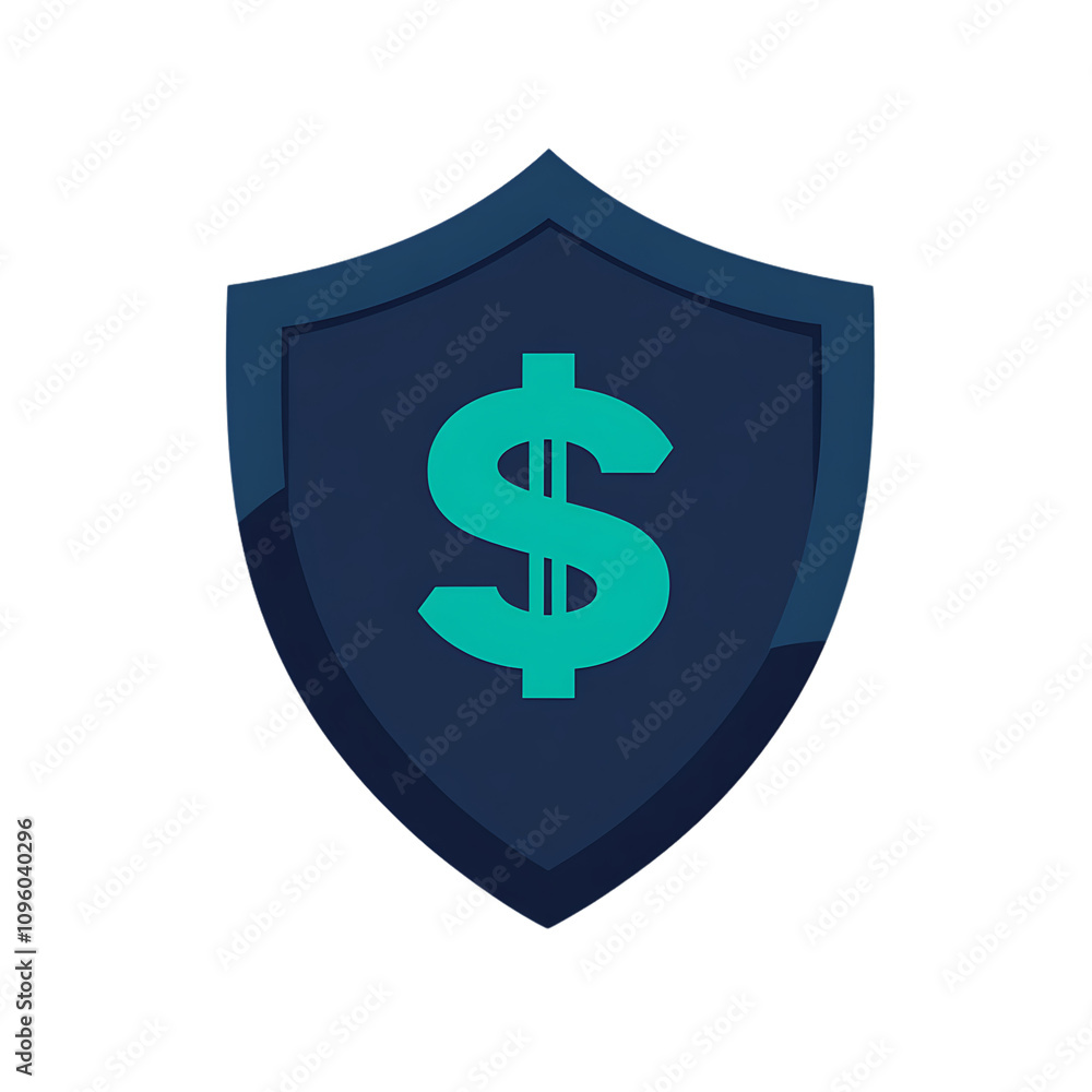 Shield with Dollar Sign for Financial Security Concept Shield with Dollar Sign for Financial Security Concept