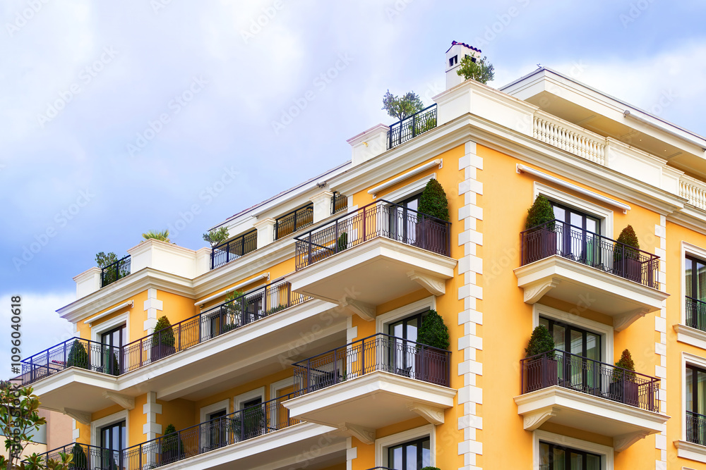 Fototapeta premium Luxury apartments near marina with Mediterranean charm