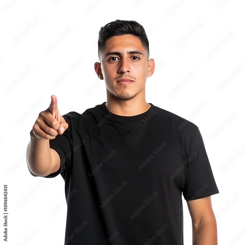 Naklejka premium Confident Young Man Gesturing with Pointer Finger