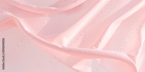Pastel-colored fabric wave gently sways in the breeze, peaceful ambiance, soft hues, serene landscape