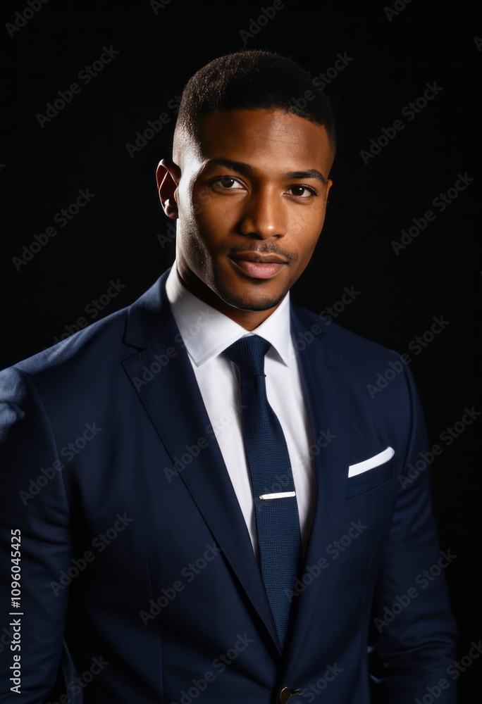 Headshot shows an accomplished CEO in a business suit, wearing spectacles, smiling warmly, with his arms crossed, dark skin tone, and a polished appearance captured in a studio setting with a blurred Headshot shows an accomplished CEO in a business suit, wearing spectacles, smiling warmly, with his arms crossed, dark skin tone, and a polished appearance captured in a studio setting with a blurred