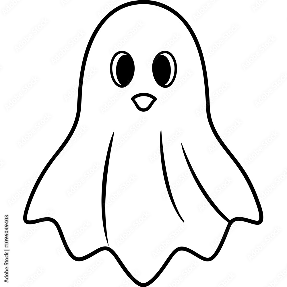 Halloween ghost vector illustration line art transparent background Halloween ghost vector illustration line art transparent background