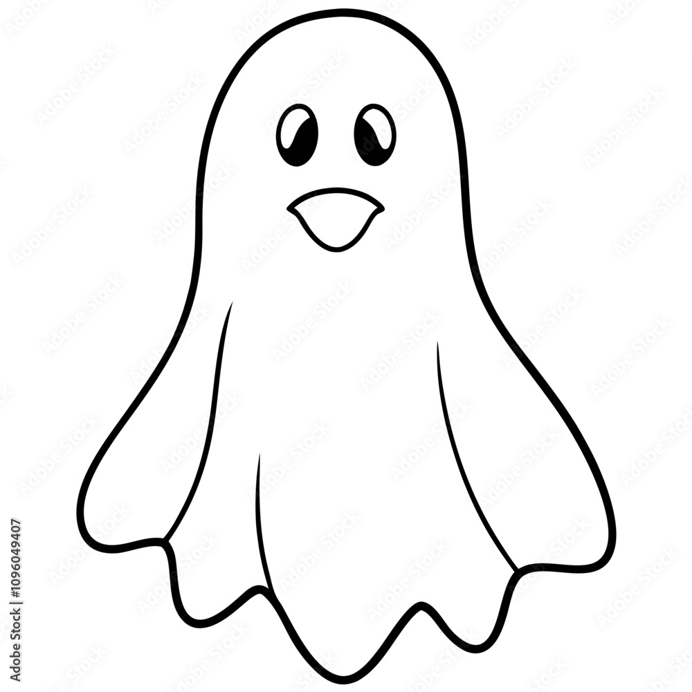 Halloween ghost vector illustration line art transparent background Halloween ghost vector illustration line art transparent background