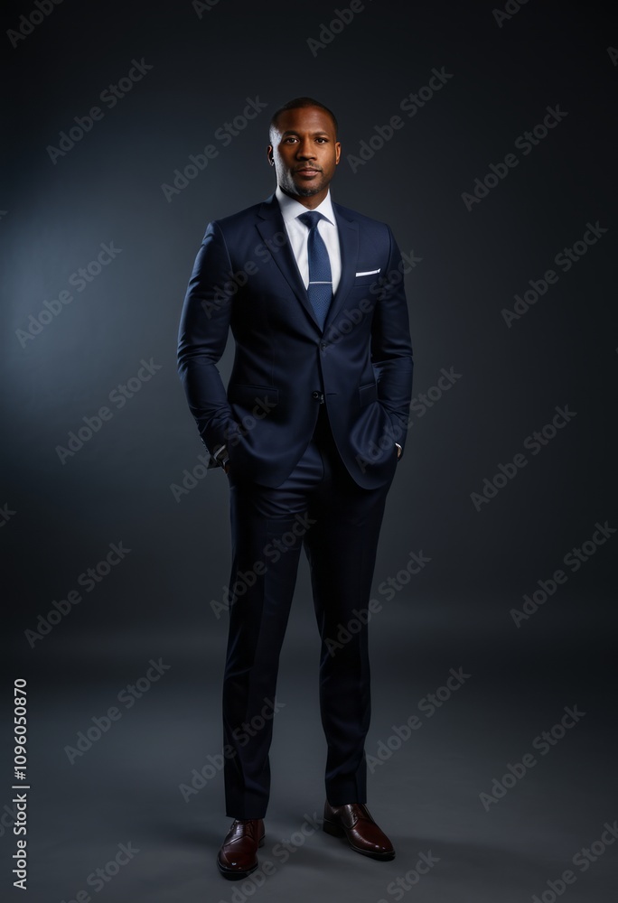 Full-length portrait of a businessman standing black businessman portrait Ultra realistic Photorealistic hyperdetailed photography soft light head and shoulders portrait cover Full-length portrait of a businessman standing black businessman portrait Ultra realistic Photorealistic hyperdetailed photography soft light head and shoulders portrait cover