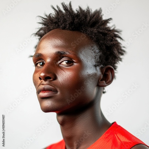 Young Kenyan Marathon Runner Portrait photo