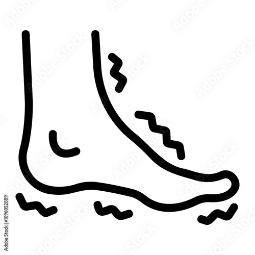 diabetic neuropathy.foot Line Icon