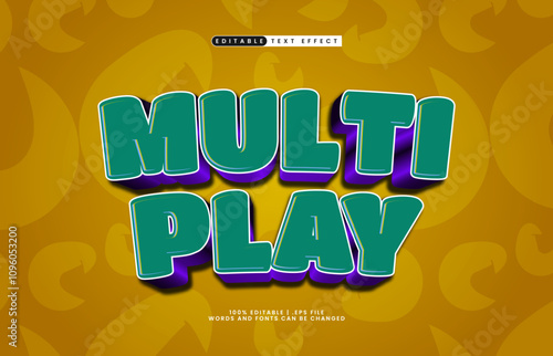 multi play editable text effect with a game and kids text style