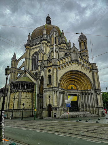 Old church in city Brussel, Belgium photo