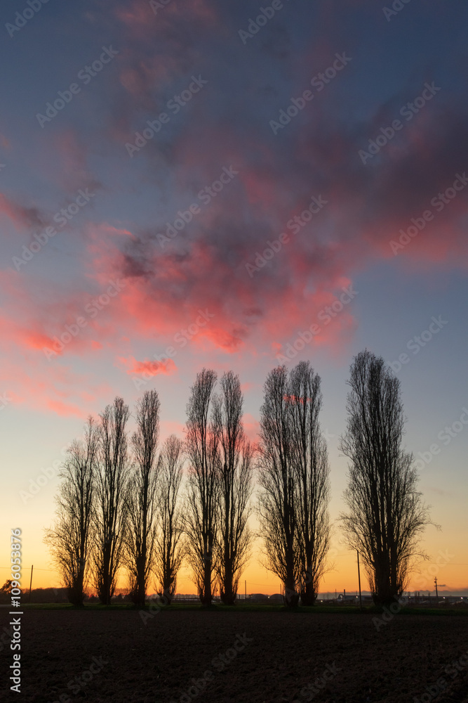 GPS INSIDE Sunset Po Valley fields field landscape panorama