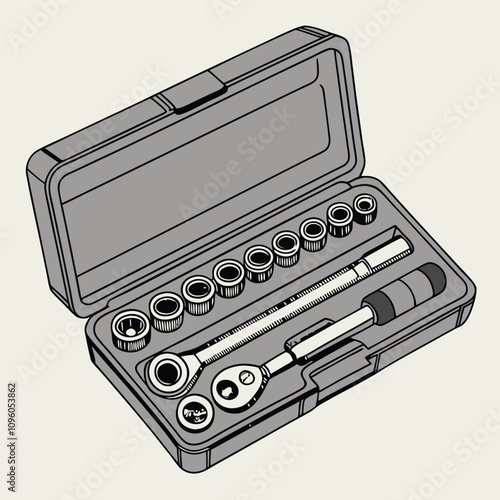  Complete Socket Wrench Set in Organized Box
