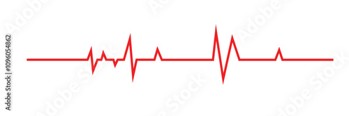Red heartbeat line icon. vector illustration. pulse line vector template on white.