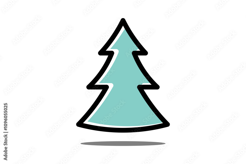 Abstract simple fir tree vector design illustration with outline. Isolated on transparent background. Abstract simple fir tree vector design illustration with outline. Isolated on transparent background.