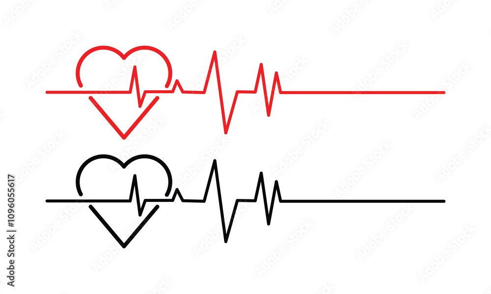 Heart rate/beat pulse vector line icon vector. Heart shape & pulse line icon. Heartbeat, Heart and cardiorgram. Heart rate/beat pulse vector line icon vector. Heart shape & pulse line icon. Heartbeat, Heart and cardiorgram.