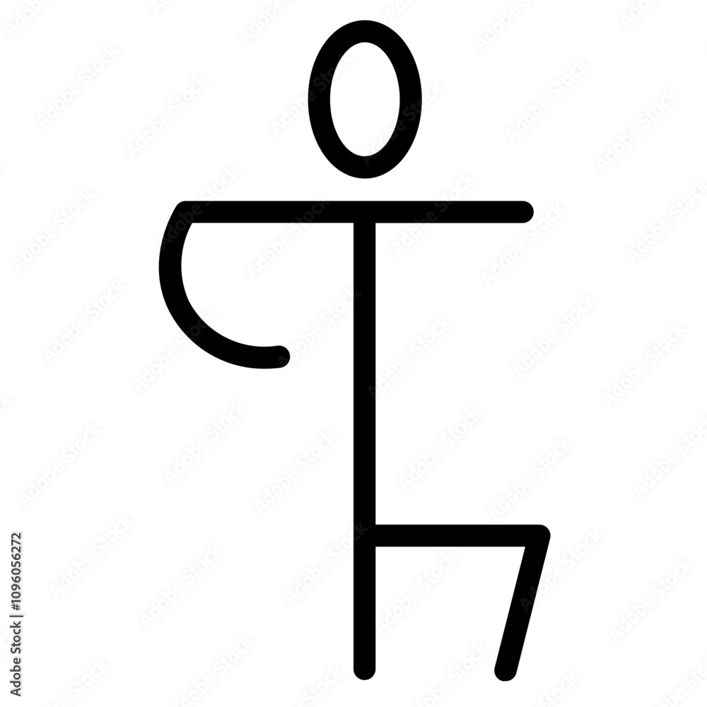 Balance Person Pose Line Icon Balance Person Pose Line Icon