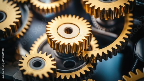 Close-up of golden gears turning on an industrial machine, symbolizing the power and complexity behind AI's neural networks