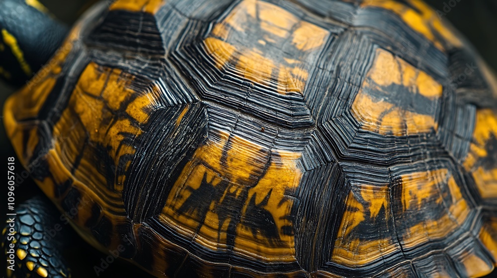 Close-up of a turtle's shell showcasing intricate patterns and textures. Close-up of a turtle's shell showcasing intricate patterns and textures.